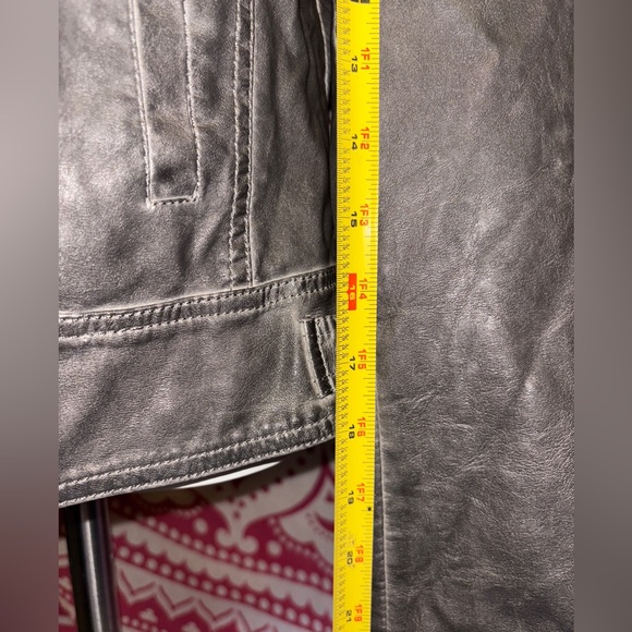 Beulah Gray Faux Leather Utility Moto Jacket Women’s Size Large - Picture 7 of 10